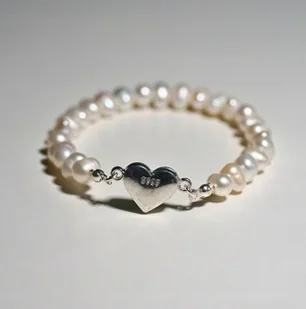 Bransoletka Perły Naturalne „Serce” 6mm - Crystals Break - Bransoletki - miniaturka - grafika 1