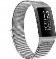 Akcesoria do smartwatchy - BRANSOLETA AMZPAS DO FITBIT CHARGE 4 SREBRNA STAL - miniaturka - grafika 1