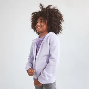 Reserved - Bluza basic z kapturem - Fioletowy - Bluzki dla dziewczynek - miniaturka - grafika 1