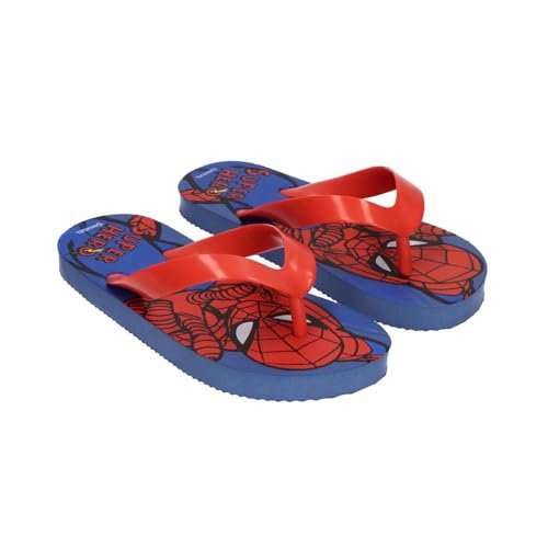 Klapki Spiderman Flip Flop dla chłopców i dziewcząt - antypoślizgowe sandały plażowe Spiderman dziecięce, wygodne i lekkie klapki na basen, lato i do codziennego użytku, Ciemnoniebieski, 30/31 EU