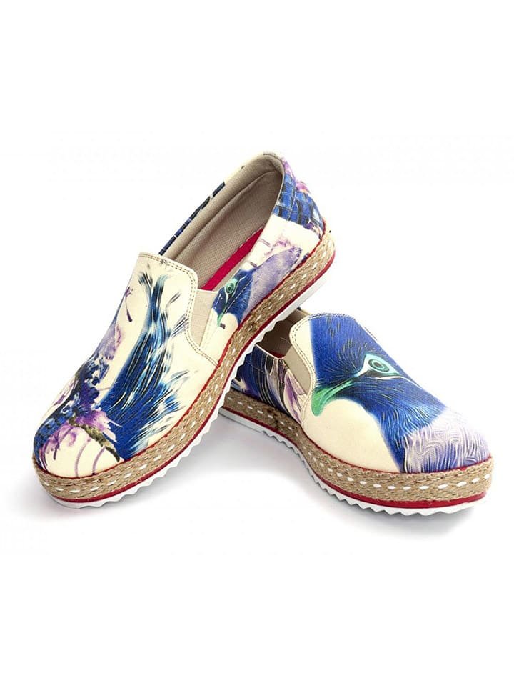 Goby Espadryle w kolorze kremowo-niebieskim