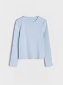 Bluzki dla dziewczynek - Reserved - Koszulka z długim rękawem - jasnoniebieski - miniaturka - grafika 1