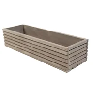 Donice - DONICZKA DREWNIANA 64x20x14,5cm + WKŁAD NA KWIATY ZIOŁA UNIWERSALNA SZARA - miniaturka - grafika 1