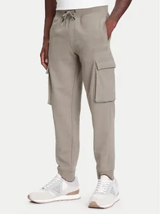 Guess Spodnie dresowe Z4YB08 KAIJ1 Khaki Regular Fit - Spodnie sportowe męskie - miniaturka - grafika 1
