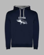 Bluzy męskie - BLUZA Z KAPTUREM SZCZUPAK Granatowy S - miniaturka - grafika 1