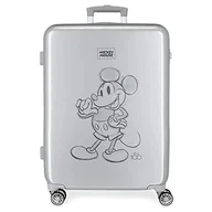 Walizki - Disney Mickey 100 Walizka średniej wielkości 48x68x26 cms Szary ABS Zapięcie szyfrowy boczne 70L 3kg 4 koła Podwójne, Szary, Maleta mediana, średnia walizka - miniaturka - grafika 1
