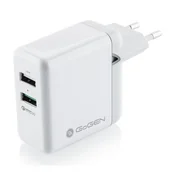 Ładowarki do telefonów - goGEN Ładowarka do sieci ACHQ 203 2x USB 2,4A s funkcí rychlonabíjení QC 3.0 Biała - miniaturka - grafika 1