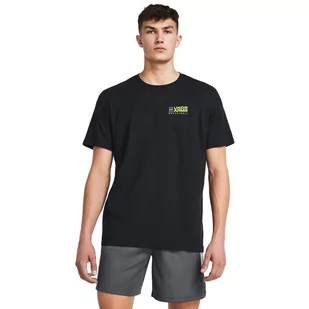 Męski t-shirt z nadrukiem Under Armour UA Bball Logo Court SS - czarny - UNDER ARMOUR - Koszulki sportowe męskie - miniaturka - grafika 1