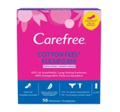 Wkładki higieniczne - CAREFREE COTTON FLEXIFORM FRESH SCENT WKŁADKI HIGIENICZNE 56 SZTUK - miniaturka - grafika 1