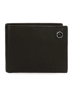 Pepe Jeans Skórzany portfel "Badge" w kolorze czarnym - 12 x 9 x 1 cm - Portfele - miniaturka - grafika 1