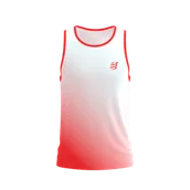 Koszulki sportowe męskie - COMPRESSPORT Koszulka biegowa PERFORMANCE SINGLET fluo red/white - miniaturka - grafika 1
