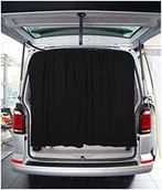 Zasłony - BREMER SITZBEZÜGE Osłona bagażnika na drzwi skrzydłowe, ochrona przed słońcem, zasłona kompatybilna z VW T5, T6, T6.1 Multivan Transporter Caravelle, w kolorze czarnym - miniaturka - grafika 1