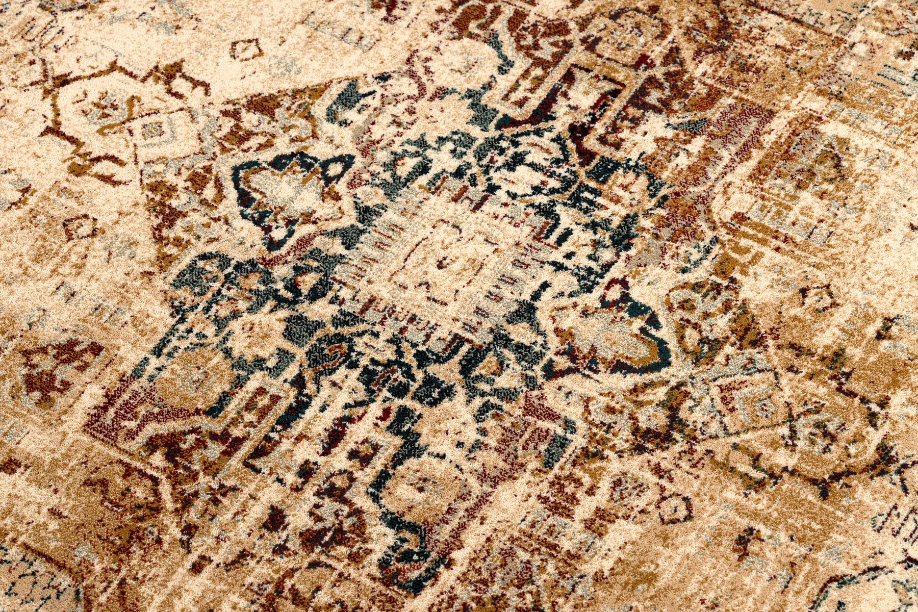 Dywan wełniany POLONIA KALAR szmaragd beżowy 170x235 cm