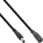 Kable - InLine InLine® DC extension cable, DC plug male/female 5.5x2.5mm, AWG 18, black, 0,5m - miniaturka - grafika 1