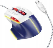 Myszki - Hoco HOCO mysz komputerowa gamingowa przewodowa USB A 3600DPI GM31 biało niebieska - miniaturka - grafika 1