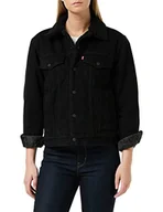 Kurtki damskie - Levi's Damska kurtka Ex-bf Sherpa Trucker, Forever Black, S - miniaturka - grafika 1