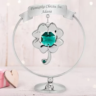 Figurka z motywem Koniczyny / Austrian Crystals. - Pamiątka Chrztu Świętego - miniaturka - grafika 1