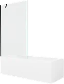 Wanny - Mexen Cubik wanna prostokątna 150 x 70 cm z obudową i parawanem 1-skrzydłowym 100 cm, transparent, czarny - 550315070X9510000070 - miniaturka - grafika 1