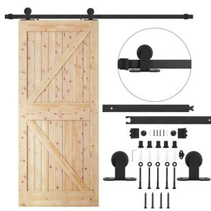Springos System do drzwi przesuwnych 183 cm prowadnica do 100 kg, barn door stal czarny kółka HA5005 - Meble modułowe i akcesoria - miniaturka - grafika 2