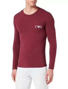 Emporio Armani Męski T-shirt męski Bold Monogram, burgundowy, M - Koszulki męskie - miniaturka - grafika 1