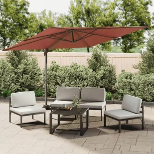 vidaXL Wiszący parasol z LED, terakotowy, 400x300 cm - Parasole ogrodowe - miniaturka - grafika 1