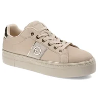 Sneakersy damskie - Beżowe Sneakersy Tamaris Modne Obuwie Damskie - miniaturka - grafika 1