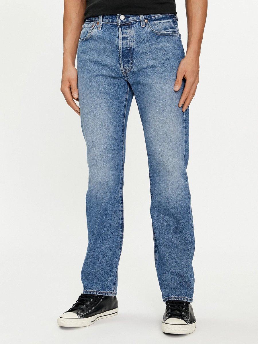 LEVIS JEANSY MĘSKIE PROSTE NIEBIESKIE Z PRZETARCIAMI BAWEŁNA 33/32 17BA