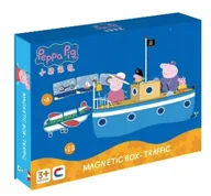 Układanki dla dzieci - TABLICA MAGNETYCZNA UKŁADANKA ŚWINKA PEPPA POJAZDY - miniaturka - grafika 1