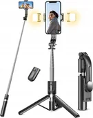 Selfie stick - Statyw do Telefonu Selfie Stick Bluetooth Pilot 2x Lampa Led 114cm - miniaturka - grafika 1