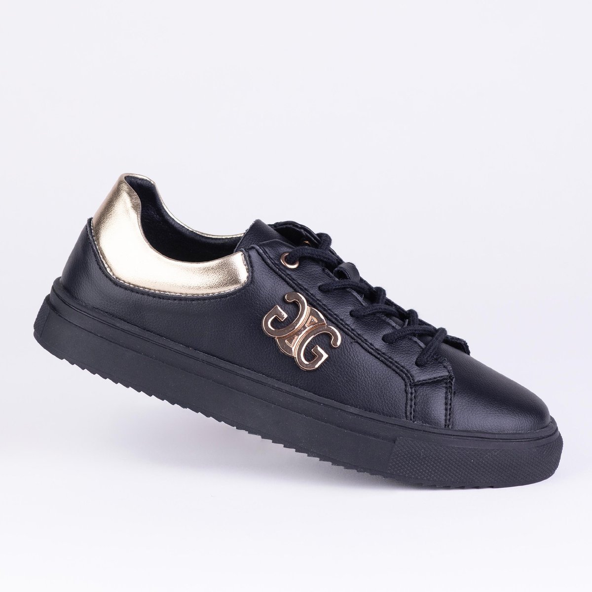 Buty sportowe damskie trampki miejskie GOODIN GD-XF-150 czarne skóra 40
