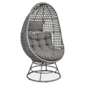 Fotele i krzesła ogrodowe - Fotel obrotowy z technorattanu HOLIDAY Grey - miniaturka - grafika 1