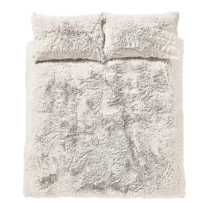 Biała pościel dwuosobowa/przedłużona z mikropluszu 230x220 cm Cuddly – Catherine Lansfield - Pościel - miniaturka - grafika 1