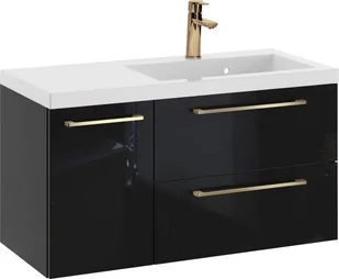 Szafka z Umywalką ROSEN 90 cm - Uchwyt Złoty - Szafki łazienkowe - miniaturka - grafika 1