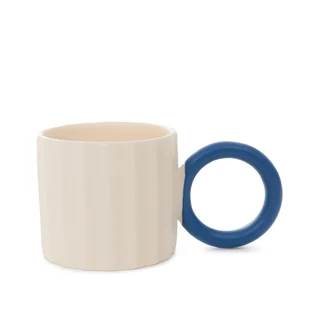 Kubek Yelly Śmietankowy Z Niebieskim Uchem 0.25 Homla - Kubki - miniaturka - grafika 1