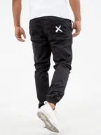 Spodnie męskie - Spodnie Materiałowe Jogger Point X Pocket Czarne / Białe L - miniaturka - grafika 1