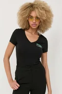 Koszulki sportowe damskie - Guess t-shirt bawełniany kolor czarny - miniaturka - grafika 1