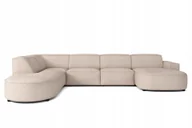 Narożniki - Sofa modułowa w kształcie V California narożnik tkanina Cruse beżowy lewy - miniaturka - grafika 1