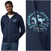 Bluzy damskie - Wrangler GRAPHIC ZIP HOODIE rozpinana bluza bawełniana z kapturem L - miniaturka - grafika 1