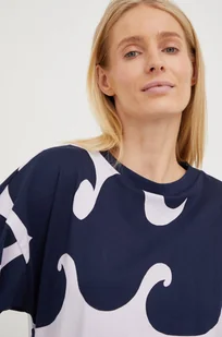 adidas Performance t-shirt bawełniany x Marimekko kolor fioletowy - Koszulki sportowe damskie - miniaturka - grafika 1