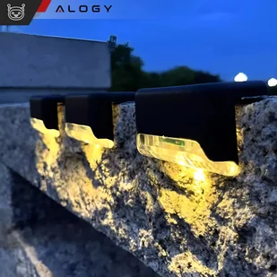 Lampa solarna ogrodowa LED na taras balkon schody balustradę z czujnikiem zmierzchu akumulator AAA czarna - Lampy ogrodowe - miniaturka - grafika 31