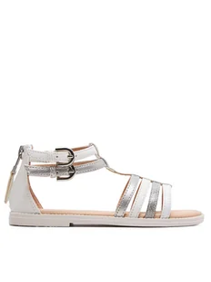 Geox Sandały J Sandal Karly Girl J7235D 054AJ C1Z1N S Biały - Buty dla dziewczynek - miniaturka - grafika 1