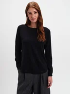 Swetry damskie - Basicowy czarny sweter - miniaturka - grafika 1