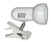 Lampy stojące - Lampka na biurko mocowana na klips kolor biały metalowa duży gwint E27 - miniaturka - grafika 1