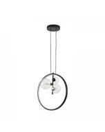 Lampy sufitowe - Lampa Wisząca Lampa Metalowa LED Ring Czarna 40 cm - miniaturka - grafika 1
