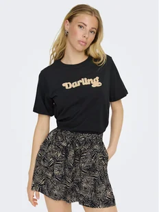 JDY T-Shirt Felisa 15300408 Czarny Regular Fit - Koszulki i topy damskie - miniaturka - grafika 1