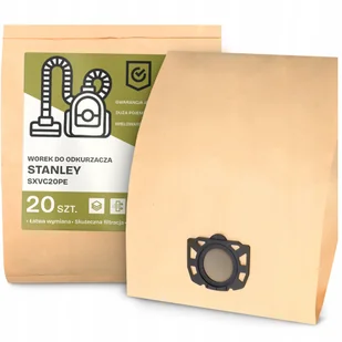 20x Worek do Odkurzacza Stanley SXVC20PE Papierowy Pojemny Duży Worki 2A-W - Worki do odkurzaczy - miniaturka - grafika 1