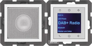 Berker Radio podtynkowe Bluetooth, Dab+ B.3/B.7/B.Kwadrat - biały mat - Inne akcesoria elektryczne - miniaturka - grafika 1