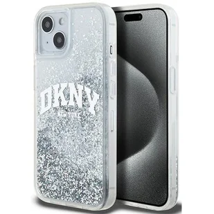 Oryginalne Etui IPHONE 13 / 14 / 15 DKNY Hardcase Liquid Glitter Big Logo (DKHCP15SLBNAET) białe - Etui i futerały do telefonów - miniaturka - grafika 1