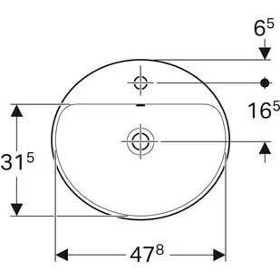 Geberit Variform Umywalka wpuszczana w blat 50x45 cm biała 500.712.01.2 - Umywalki - miniaturka - grafika 2