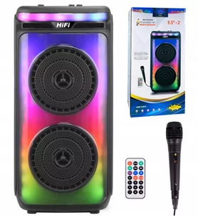 Mocny Głośnik Bluetooth Usb Sd Aux Radio Przenośny Boombox Mikrofon Karaoke - Power audio - miniaturka - grafika 1